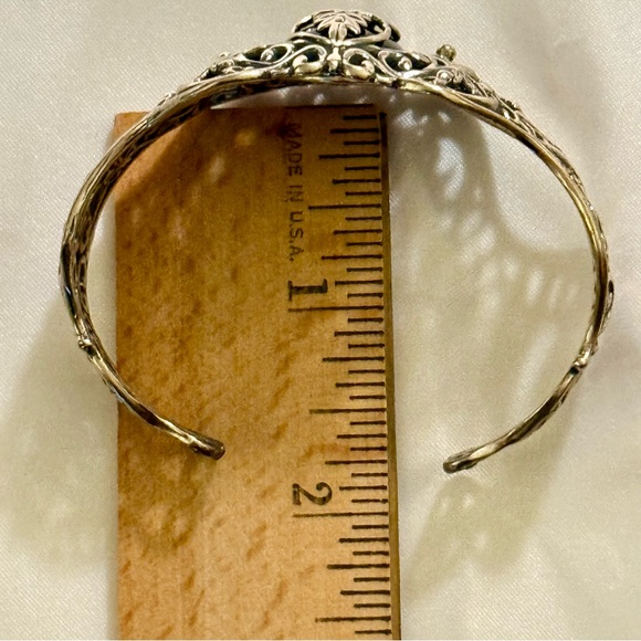 Carolyn Pollack Elegant Sterling Silver Filigree Women's Cuff Bracelet - Picture 11 of 13
